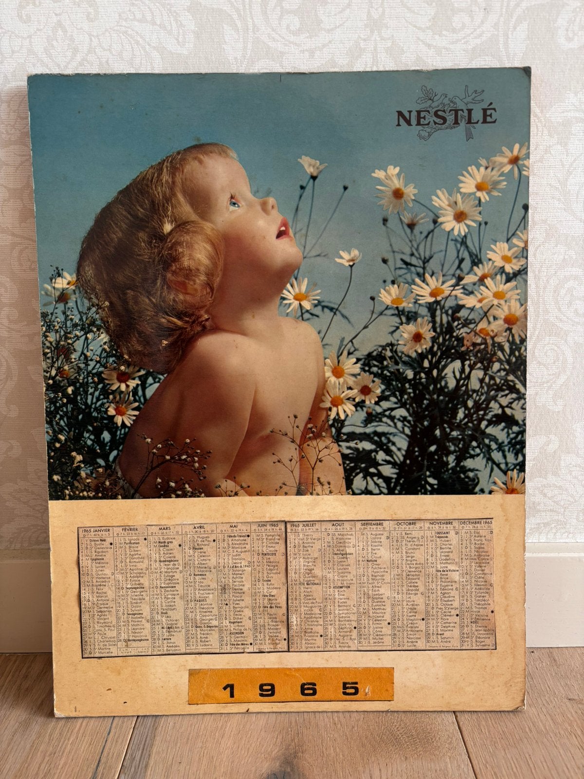 Carton publicitaire nestlé calendrier 1965 reclamebord, Verzamelen, Ophalen of Verzenden
