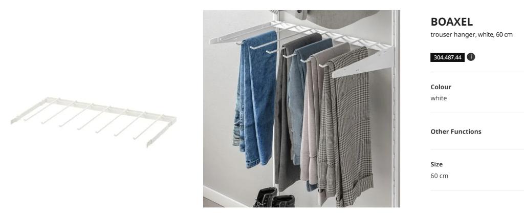 IKEA Boaxel broekhangers dressing, 25 à 50 cm, Avec espace de penderie, Moins de 100 cm, Comme neuf