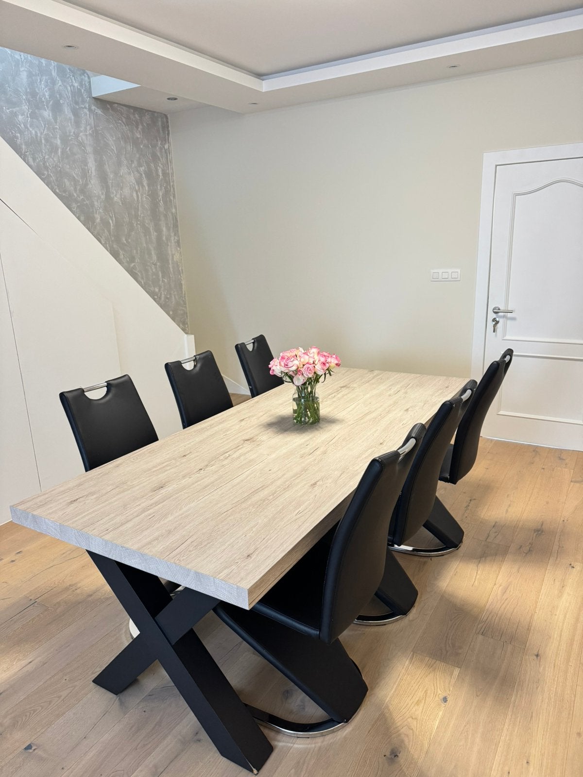 Table à manger avec 6 chaises, Maison & Meubles, Table 220x65, Enlèvement, Utilisé, 50 à 100 cm