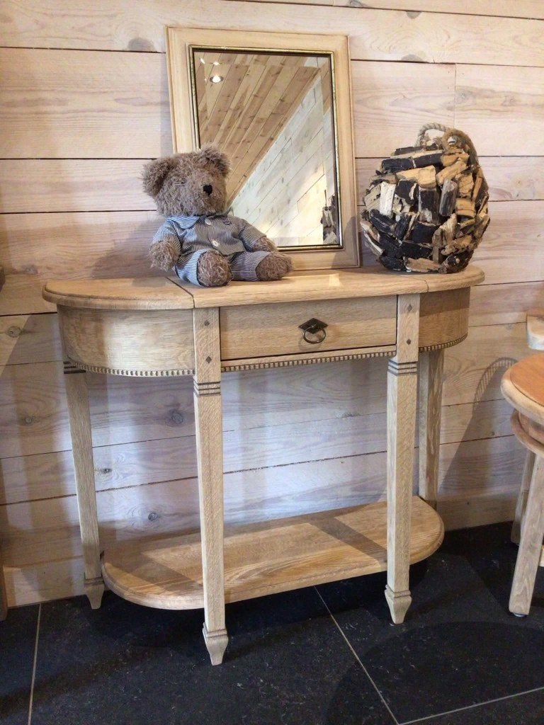 prachtige eiken oude sidetable+ spiegeltje opgemaakt, Ophalen, Landelijk/tijdloos, 50 tot 100 cm, Eikenhout