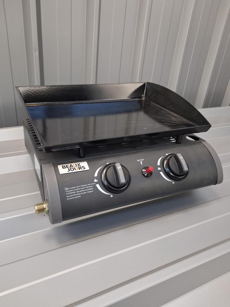 Plancha à gaz 2 brûleurs BEAUX JOURS – Modèle PG042, Jardin & Terrasse