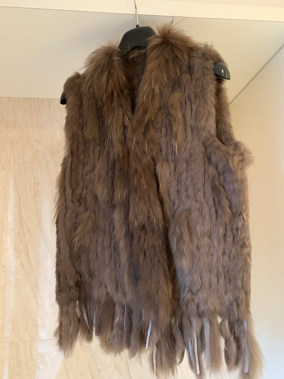 Bruin/ groen konijnenbont gilet – zachte vacht – topstaat, Kleding | Dames, Bodywarmers, Ophalen, Zo goed als nieuw