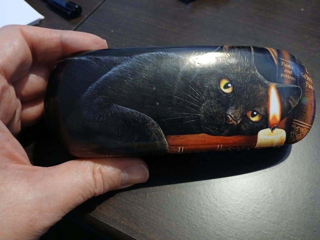 Boite à lunettes chat noir, Enlèvement, Utilisé, Noir, Lunettes