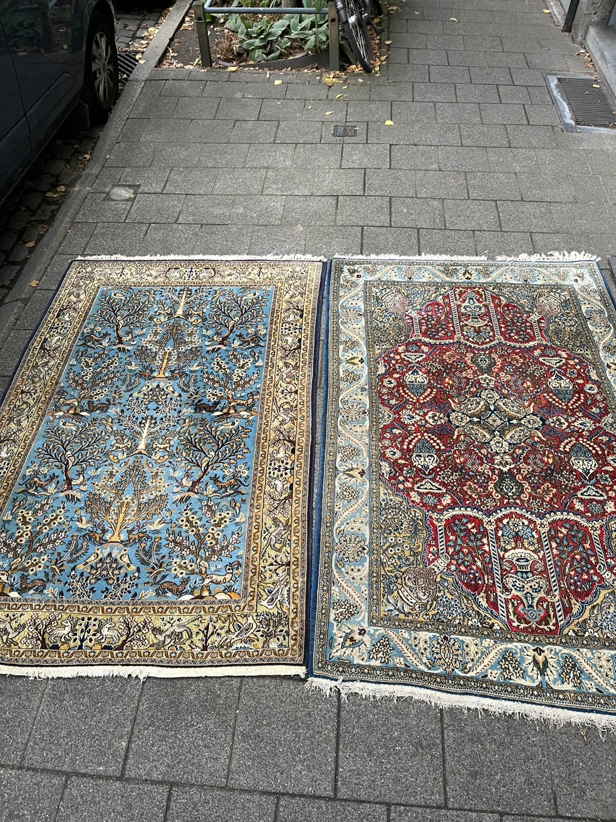 Set van 2 Perzische handgeknoopte tapijten, Antiek en Kunst, Ophalen