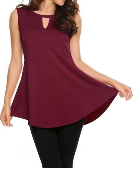 Top/Tunique fluide bordeaux sans manches, Kleding | Dames, Topjes, Nieuw, Zonder mouw, Verzenden