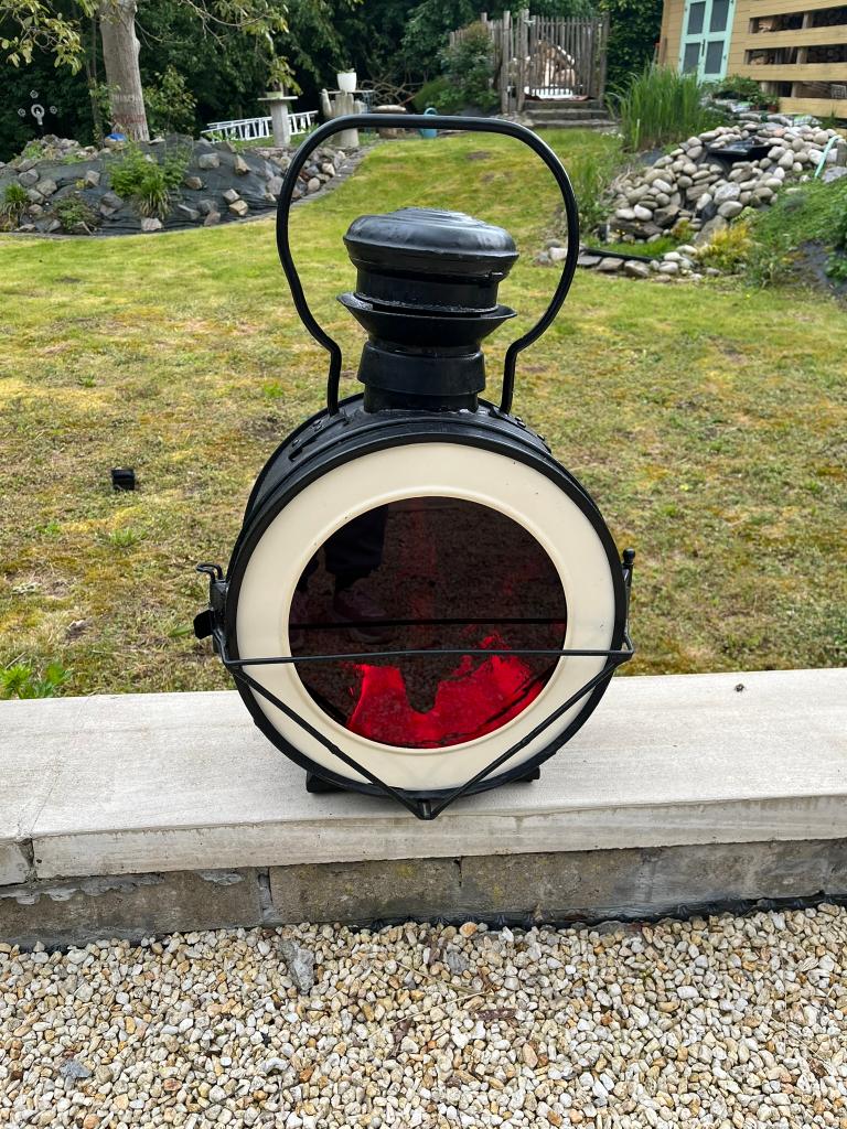 Grande lampe de signalisation ferroviaire ancienne 60 cm, Enlèvement, Utilisé, Train, Autres types