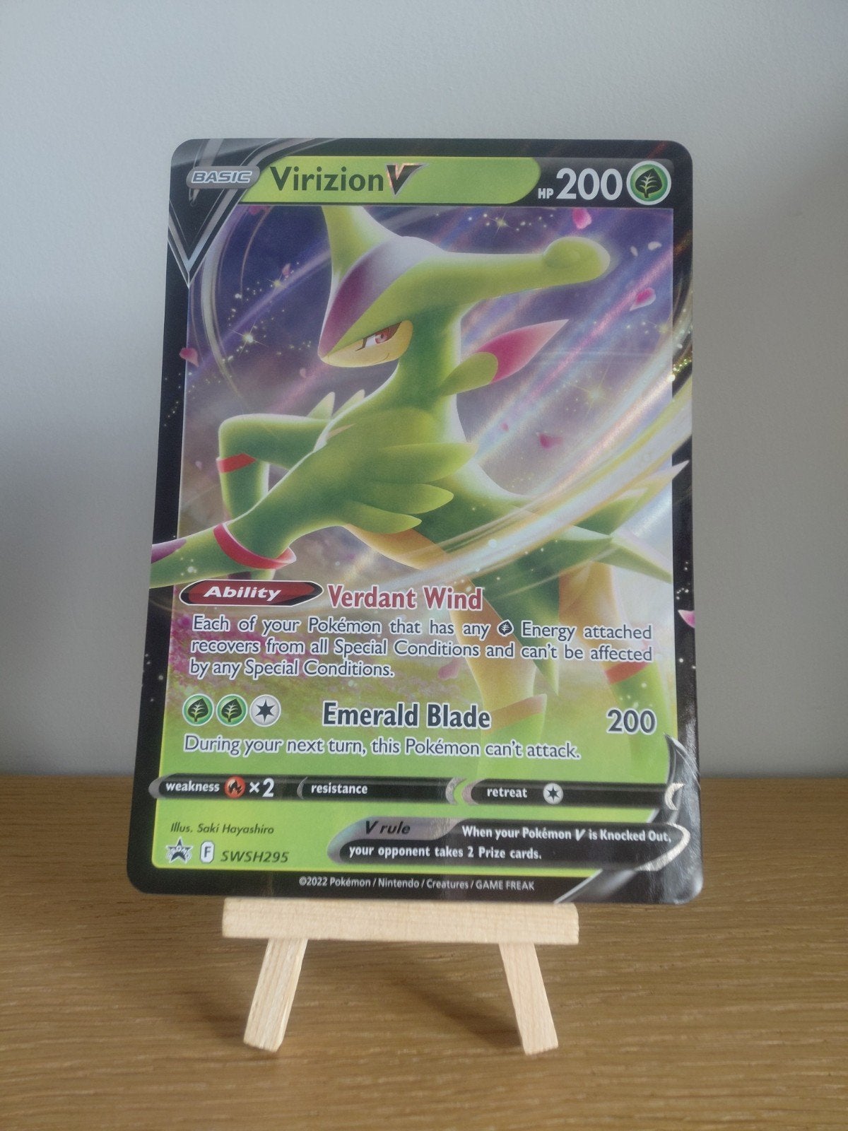 pokémon kaart: jumbo virizion, Ophalen of Verzenden, Zo goed als nieuw, Losse kaart