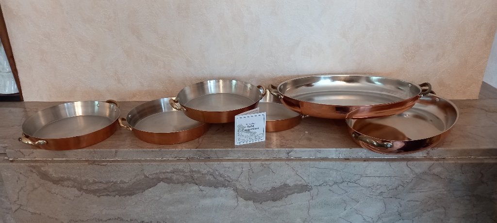 Set van 6 handgemaakte koperen pannen, Ophalen, Nieuw, Koper