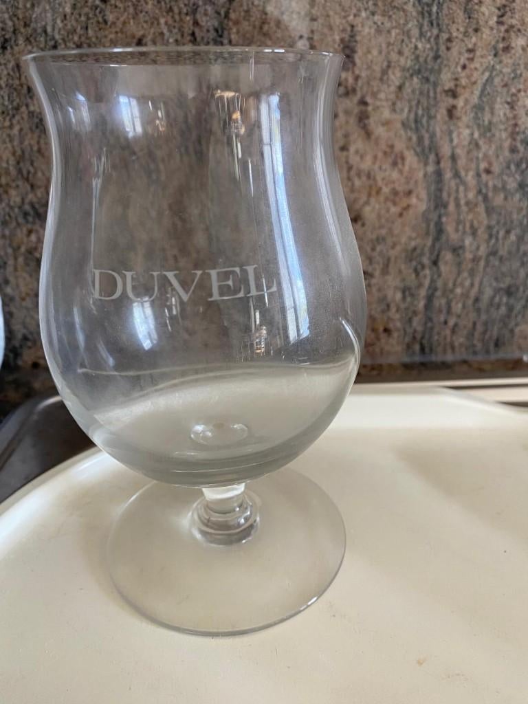 Groot oud Duvel glas ; oud logo en oude vorm., Verzamelen, Ophalen, Zo goed als nieuw, Glas of Glazen, Duvel