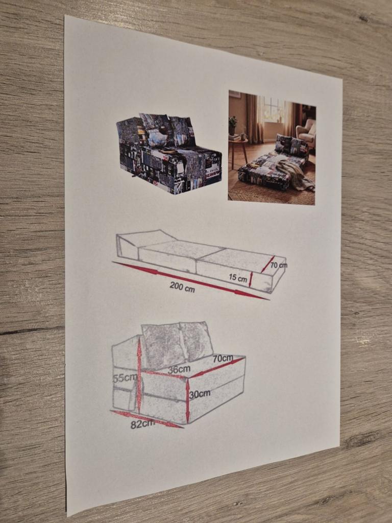 Zeteltje uitvouwbaar tot matras, Huis en Inrichting, Ophalen, Eenpersoons, Minder dan 75 cm, Zo goed als nieuw