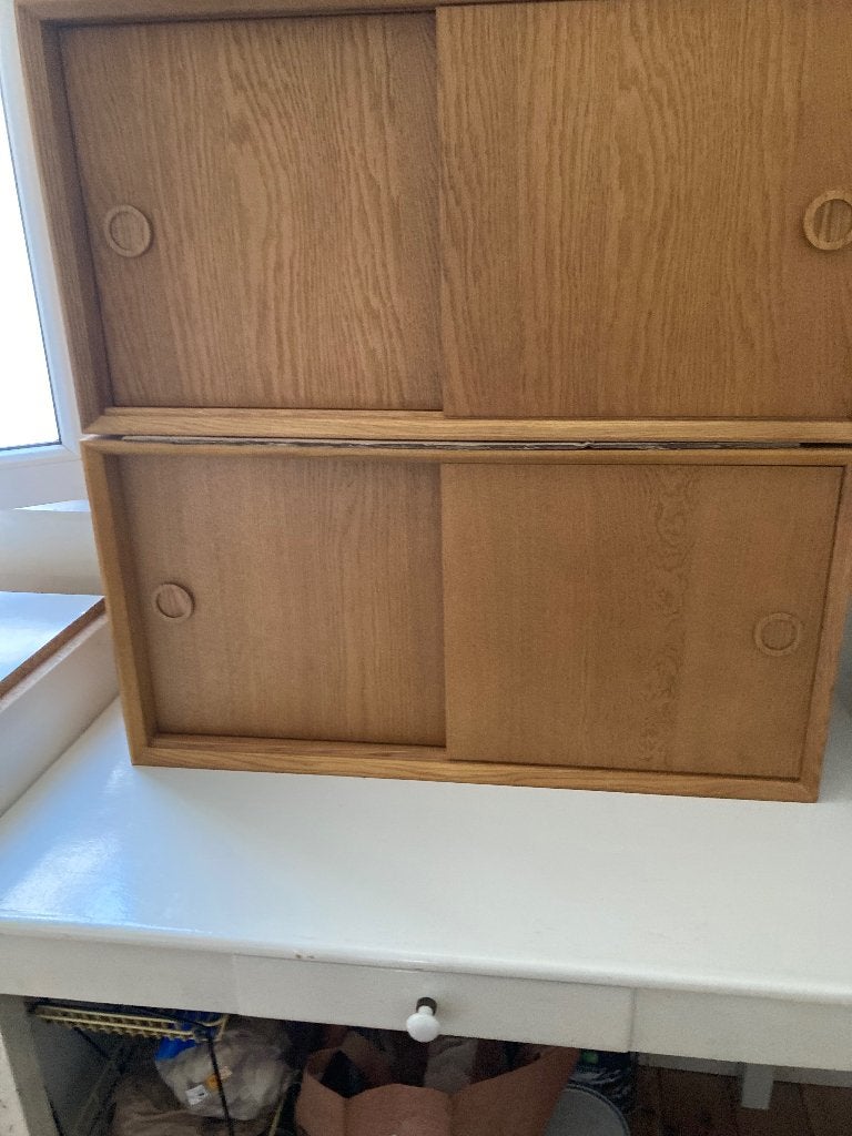 Vintage wandmeubel, eikenfineer, Quilda (La redoute), Ophalen, Zo goed als nieuw