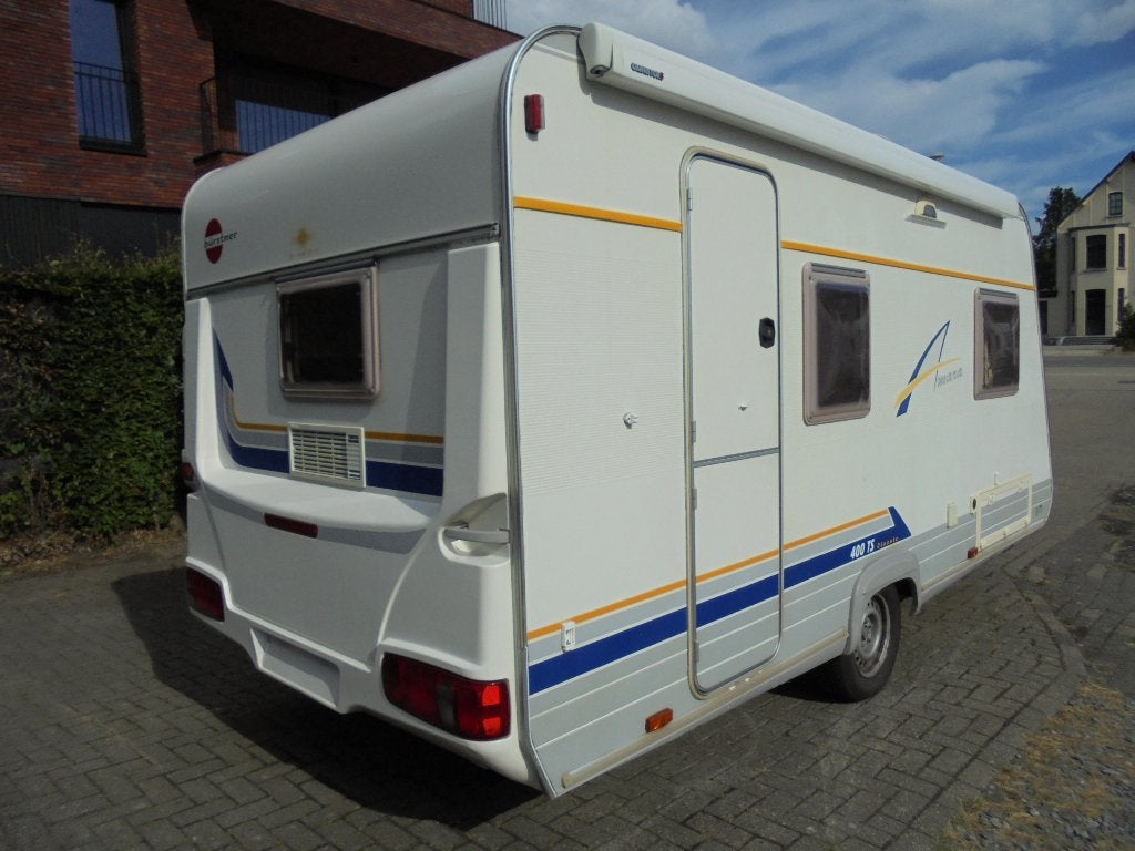 Burstner Amara 400TS,1/2003, 4 pers/vast bed+treinzit,luifel, Caravans en Kamperen, Vast bed, Fietsenrek, Treinzit, Particulier
