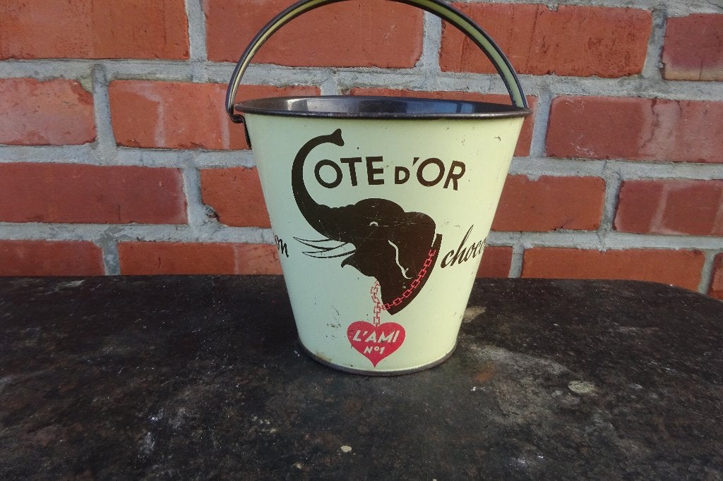 Côte d'Or bon chocolat petit seau déco vintage, Enlèvement, Utilisé, Ustensile