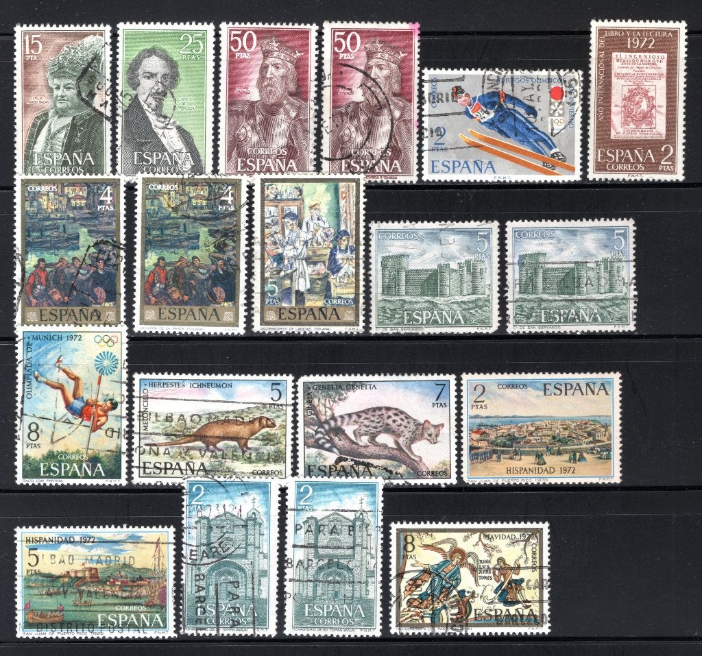 ESPAGNE Lot 1972 estampillé, Envoi, Affranchi