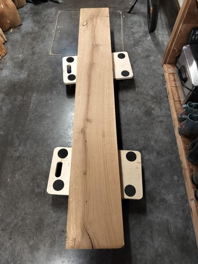 Eikenbalk droog en op maat, Doe-het-zelf en Bouw, Hout en Planken, Ophalen, Eiken, Nieuw, 50 mm of meer