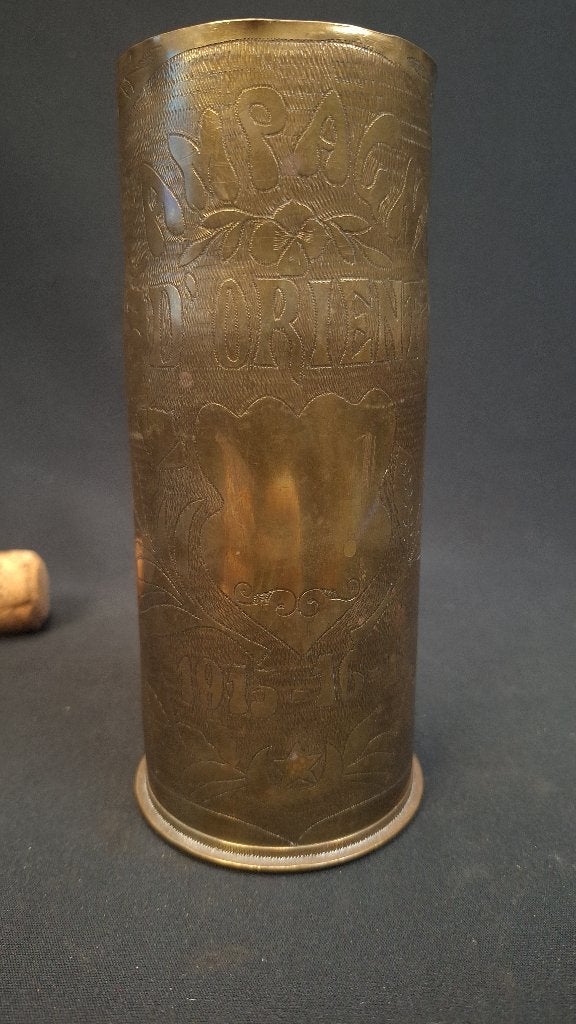 WO1 Franse 65 mm Bergkanone huls LEEG, Verzamelen, Ophalen of Verzenden