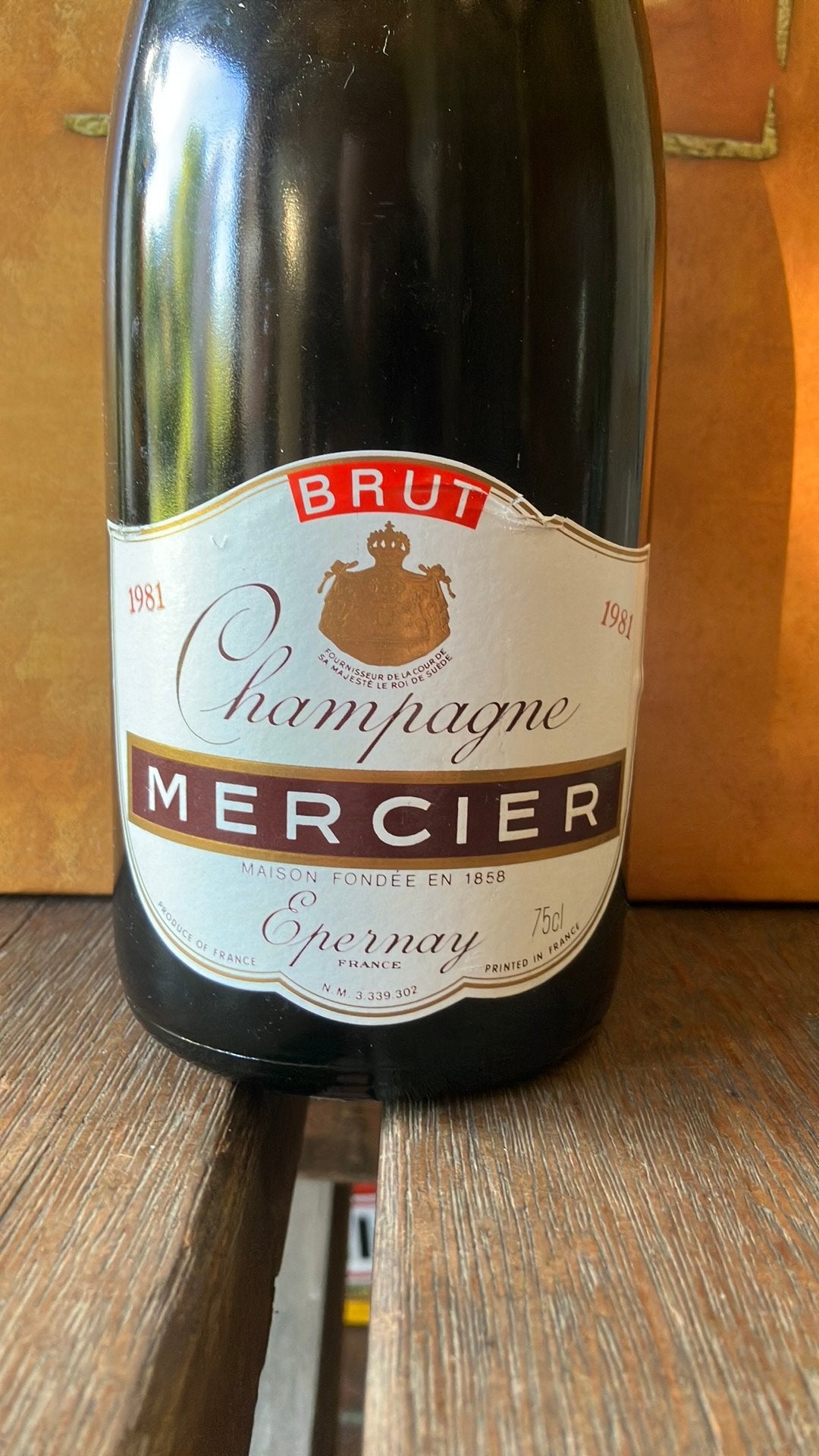 Champagne Mercier Brut 1981 Espernay, Verzamelen, Ophalen, Frankrijk, Vol, Champagne