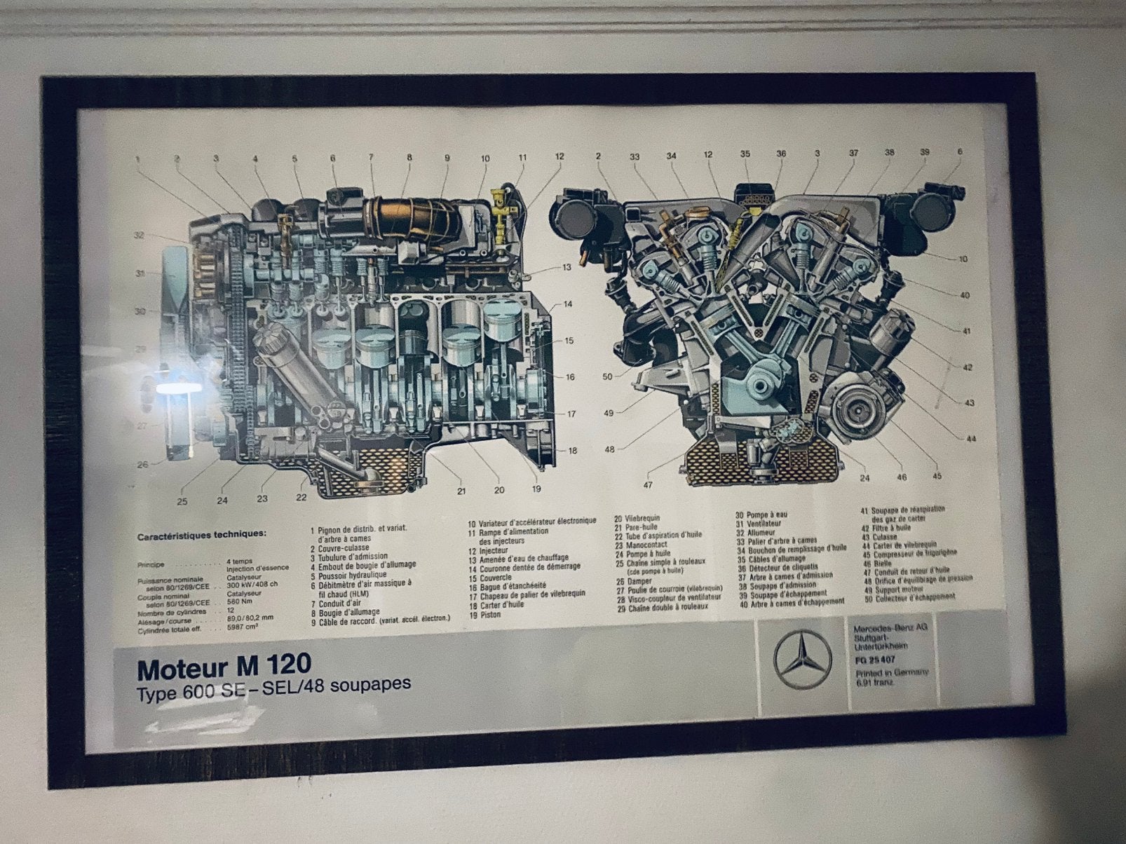 Mercedes Benz technische poster, Antiquités & Art, Antiquités | Autres Antiquités, Enlèvement ou Envoi