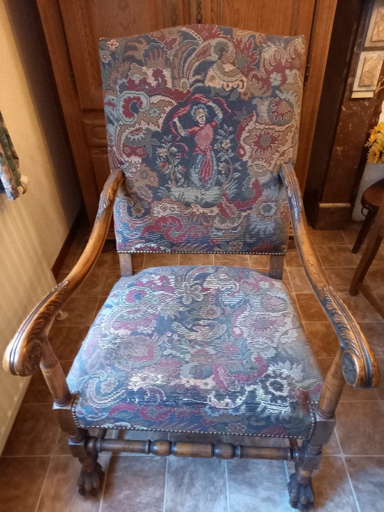 Fauteuil style Louis XIV, Espagnol, Antiek en Kunst, Antiek | Meubels | Stoelen en Sofa's, Ophalen