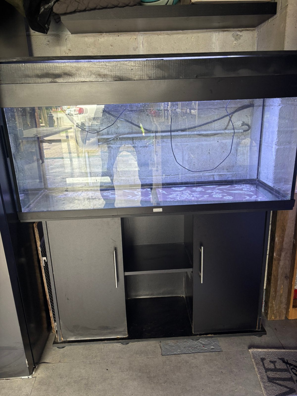Aquarium 200 l met licht verwarming, Dieren en Toebehoren, Ophalen, Gebruikt, Inclusief deksel, Leeg aquarium