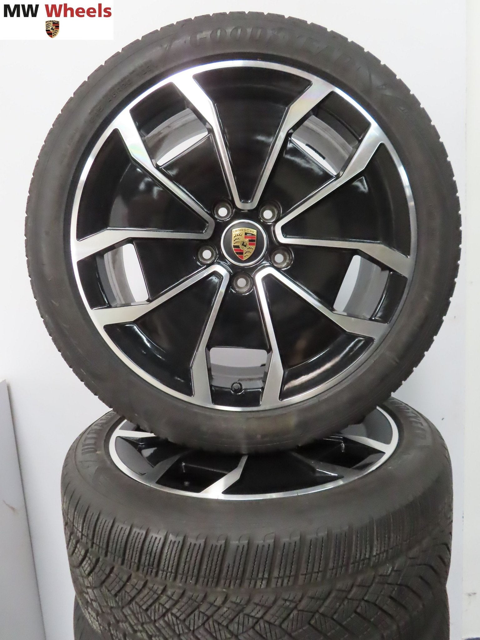 Porsche Taycan Turbo Aero 20 inch velgen met winterbanden, Pneus et Jantes, -, Utilisé, 20 pouces
