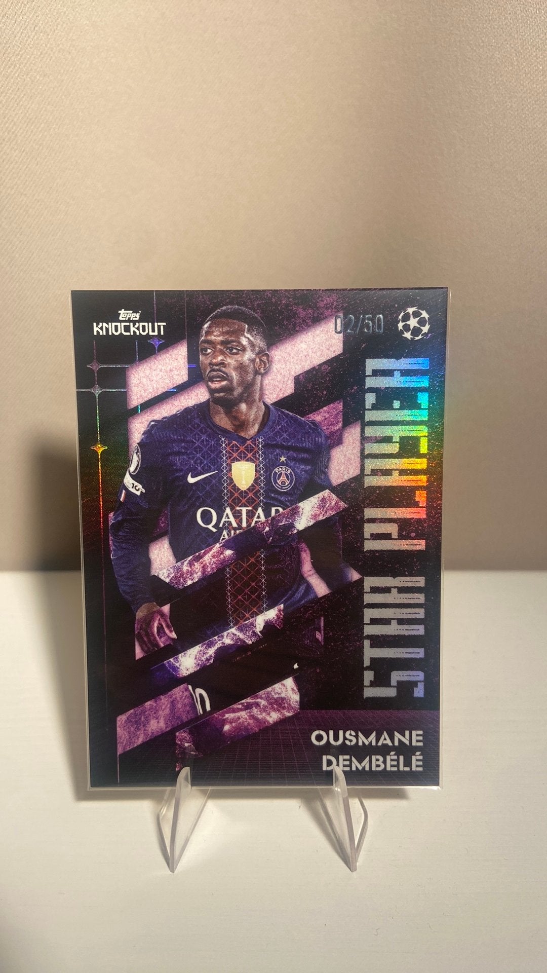 Topps UCC knock-out Ousmane Dembele 2/50, Verzenden, Nieuw, Losse kaart, Foil