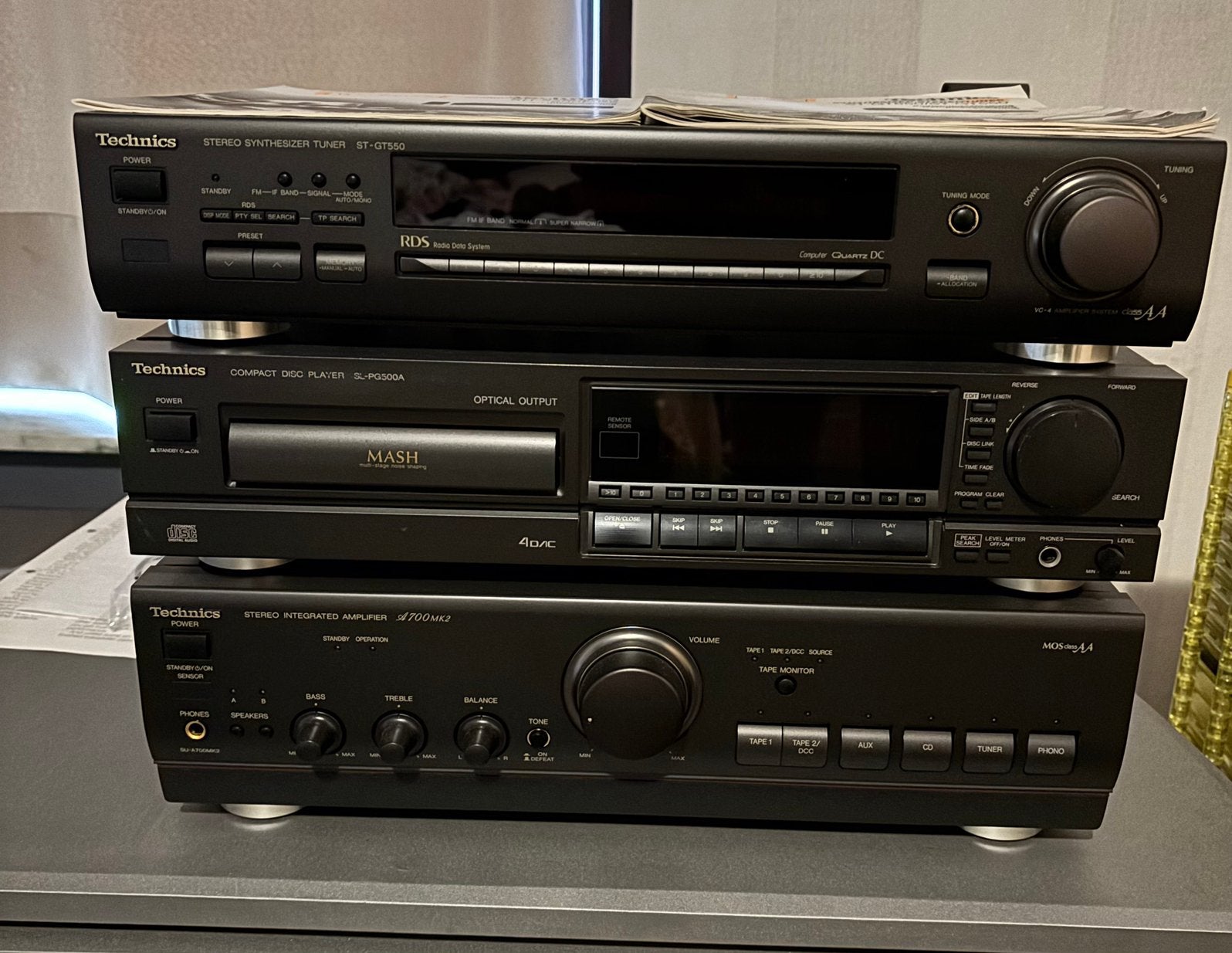 Complete vintage hoogwaardige technics installatie, Audio, Tv en Foto, Ophalen, Zo goed als nieuw, Stereo, 120 watt of meer