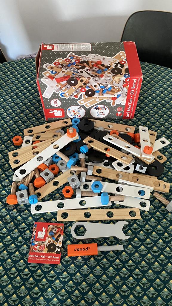 Jeu Janod Baril Brico’Kids DIY – 100 pièces – 3-8 ans, Enlèvement, Comme neuf