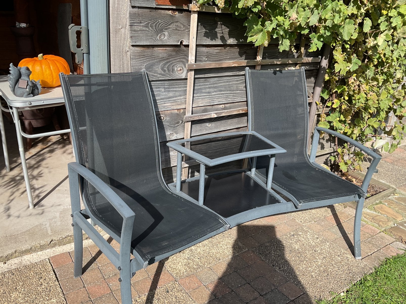 Tweezittertje te koop., Tuin en Terras, Overige materialen, Gebruikt, Ophalen, 2 zitplaatsen
