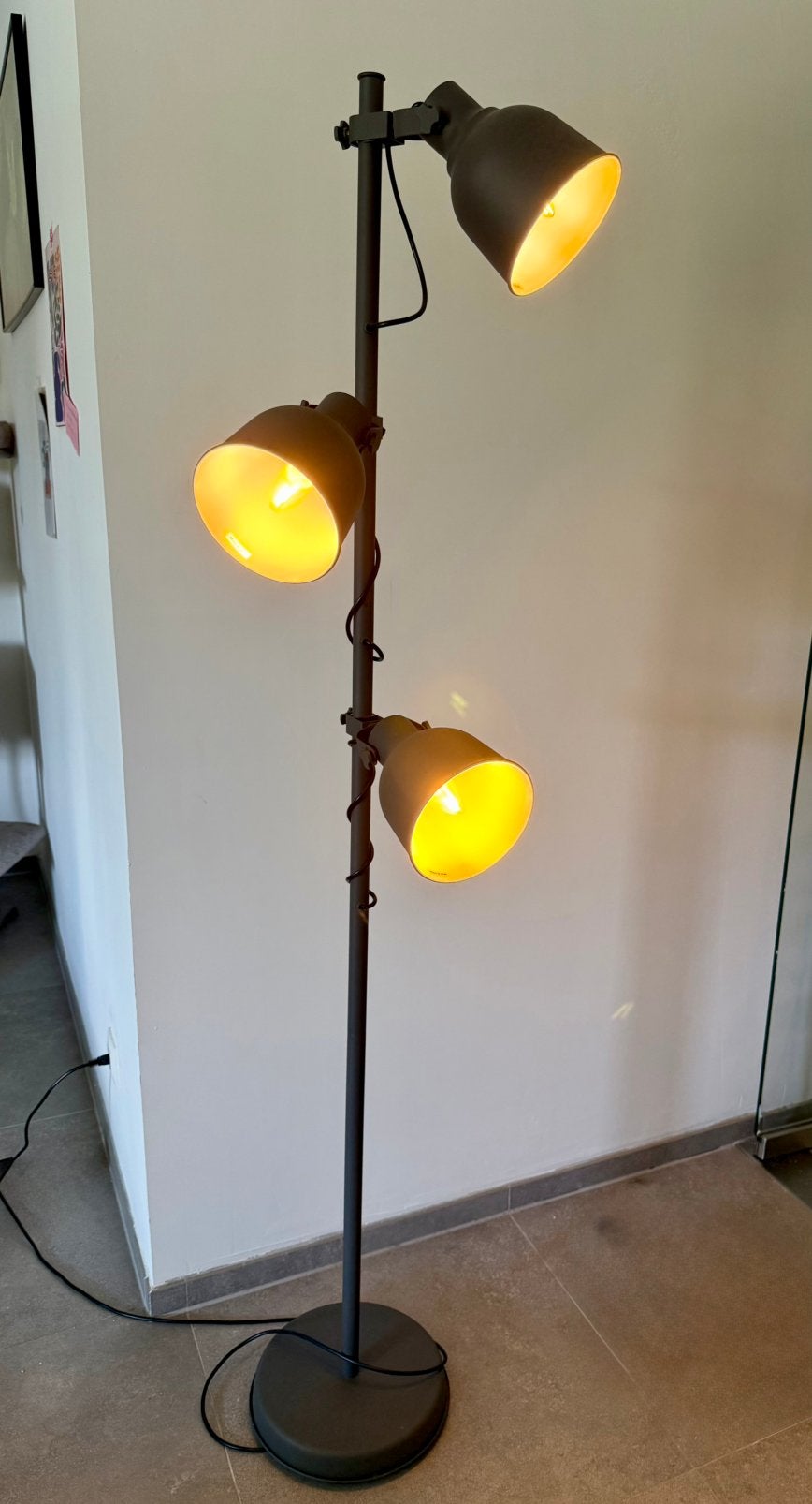 IKEA Hektar staande lamp met 3 spots – donkergrijs, Enlèvement, Comme neuf
