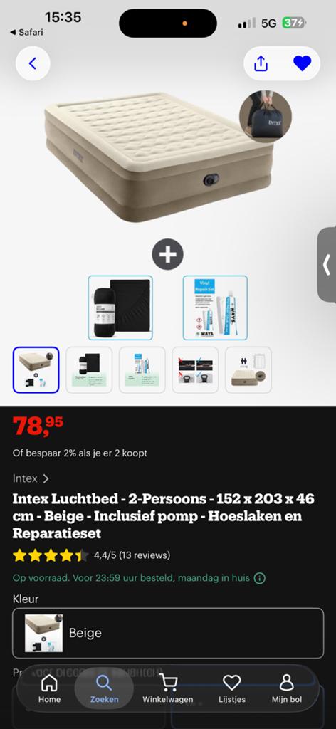 Intex luchtmatras, Ophalen, Zo goed als nieuw