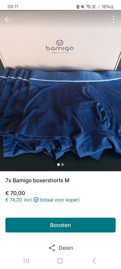 Sous-vêtements Bamigo M, Enlèvement, Neuf, Taille 48/50 (M), Bleu