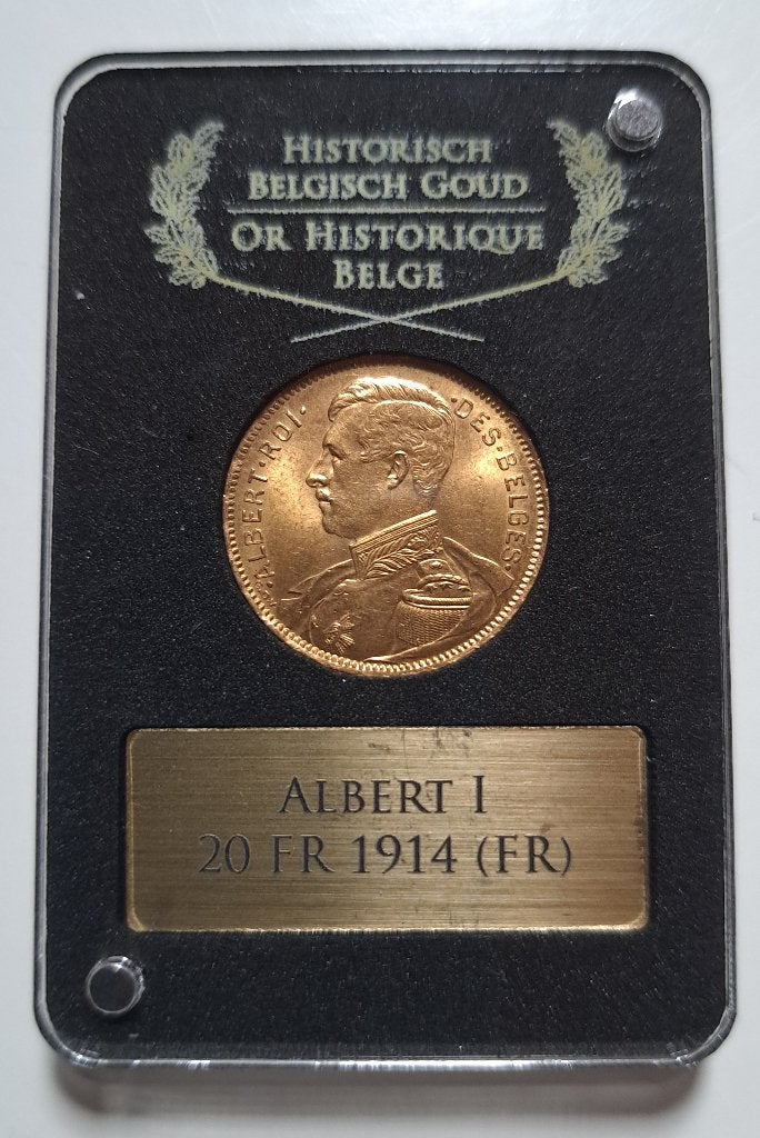 20 Francs Albert I MASSIEF GOUDEN munt (1914), Ophalen of Verzenden, Goud, Setje, Goud