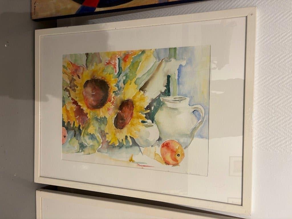 Aquarel Mickey Bienkens gesigneerd, Antiek en Kunst, Kunst | Schilderijen | Modern, Ophalen