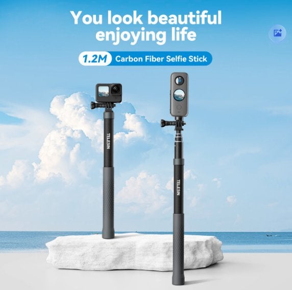 Carbon Selfie Stick Gen2 vr GoPro, Action Cam en Smartphone, Telecommunicatie, Mobiele telefoons | Toebehoren en Onderdelen, Nieuw