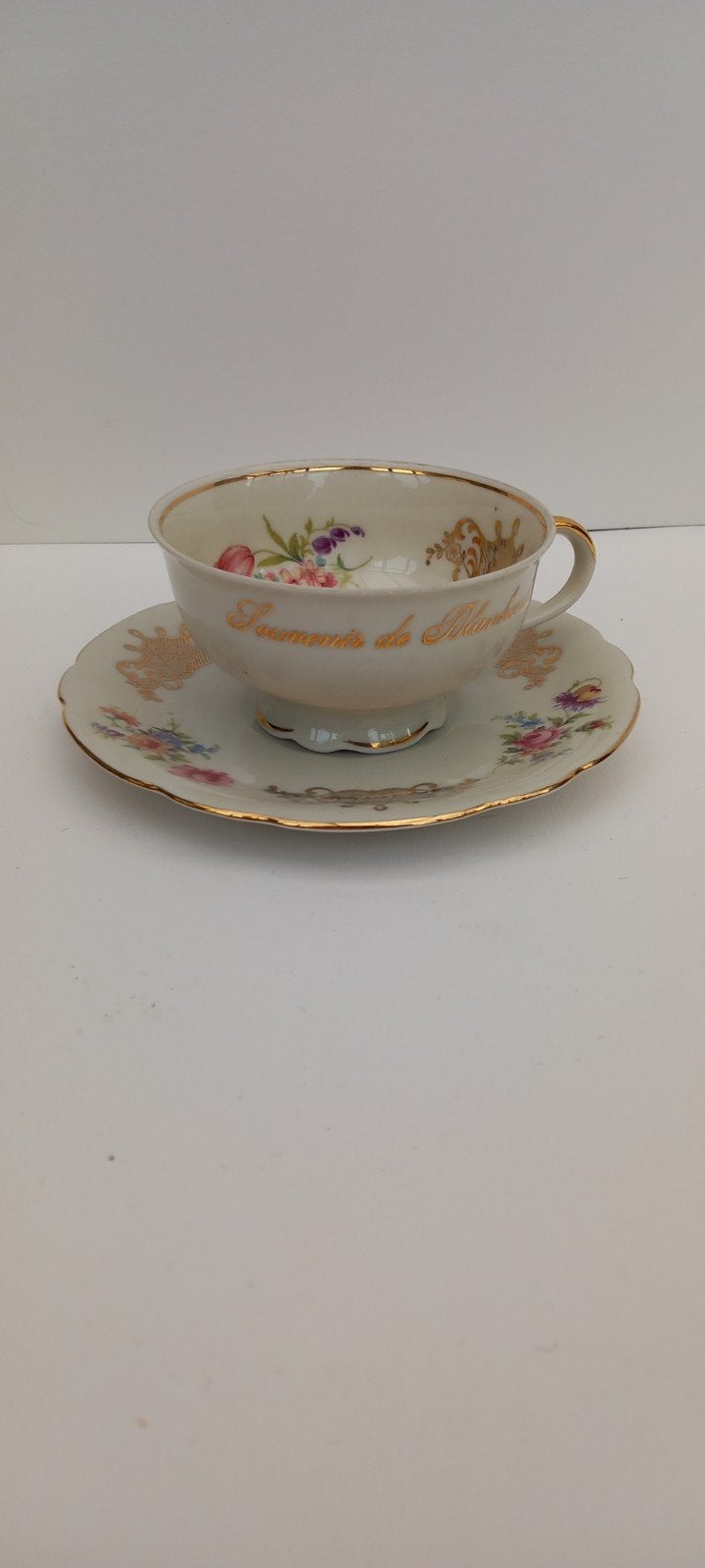 Tasse et soucoupe en porcelaine 'Souvenir de Blankenberge', Enlèvement ou Envoi