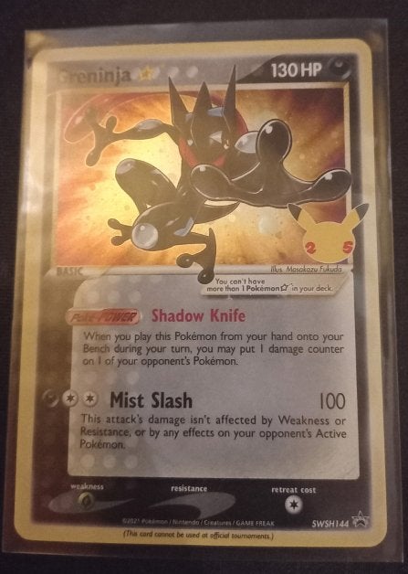 Pokemon Greninja Gold Star Celebrations Promo, Enlèvement ou Envoi, Comme neuf, Cartes en vrac, Foil