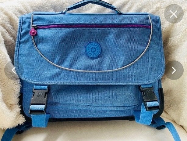 Boekentas Kipling blauw, Ophalen, Gebruikt, Blauw, Aktetas of Boekentas
