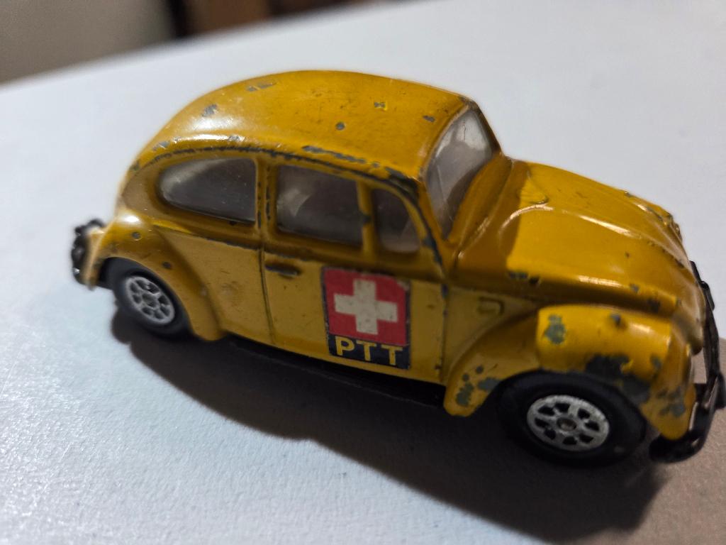 Corgi Toys: gele VW Kever, Zwitserse post, Ophalen of Verzenden, Gebruikt, Auto's