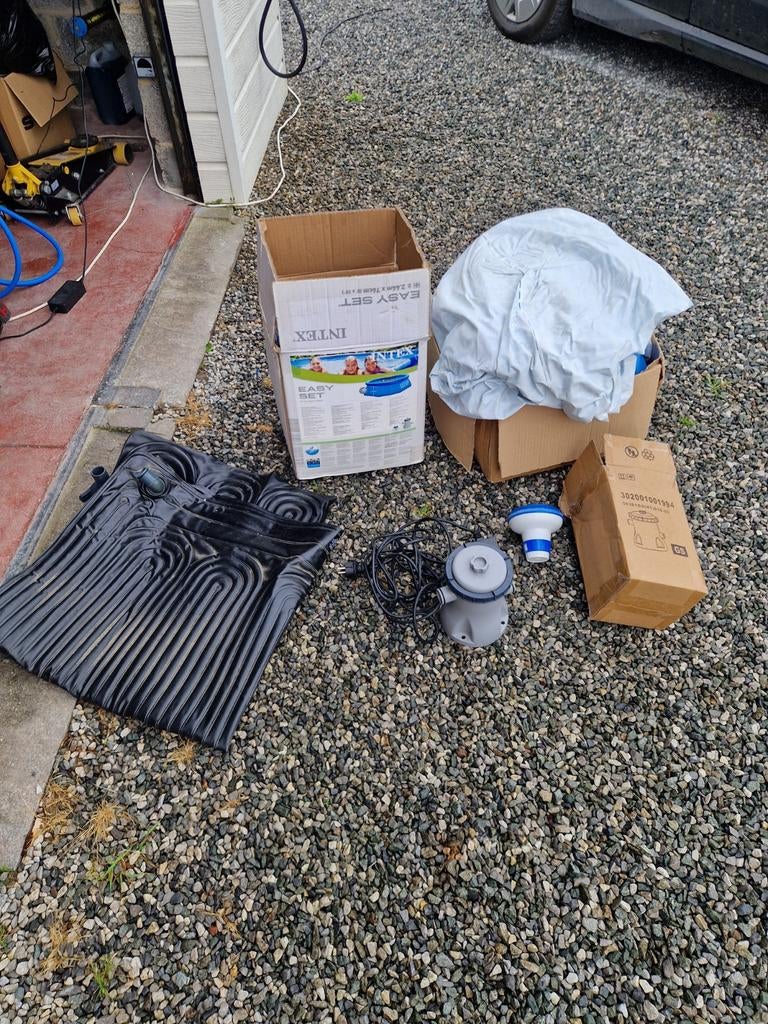 Easy set 2,4m + intex solar mat, Ophalen, Afdekzeil