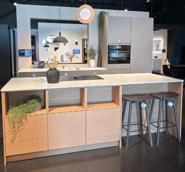 Kvik showroomkeuken Londen Gray & Ligth Oak, Overige kleuren, Overige typen, Nieuw, Ophalen of Verzenden