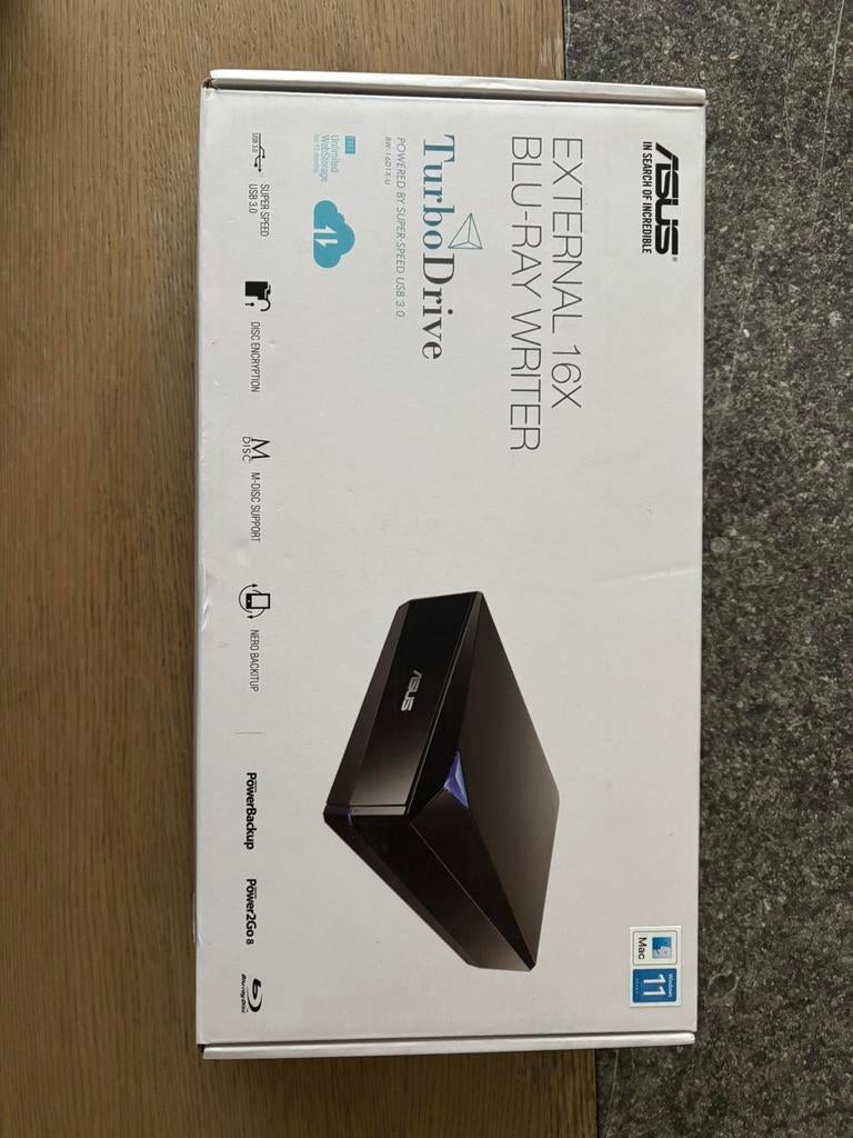 ASUS TurboDrive Externe 16X Blu-ray Writer USB 3.0, Ophalen, Zo goed als nieuw