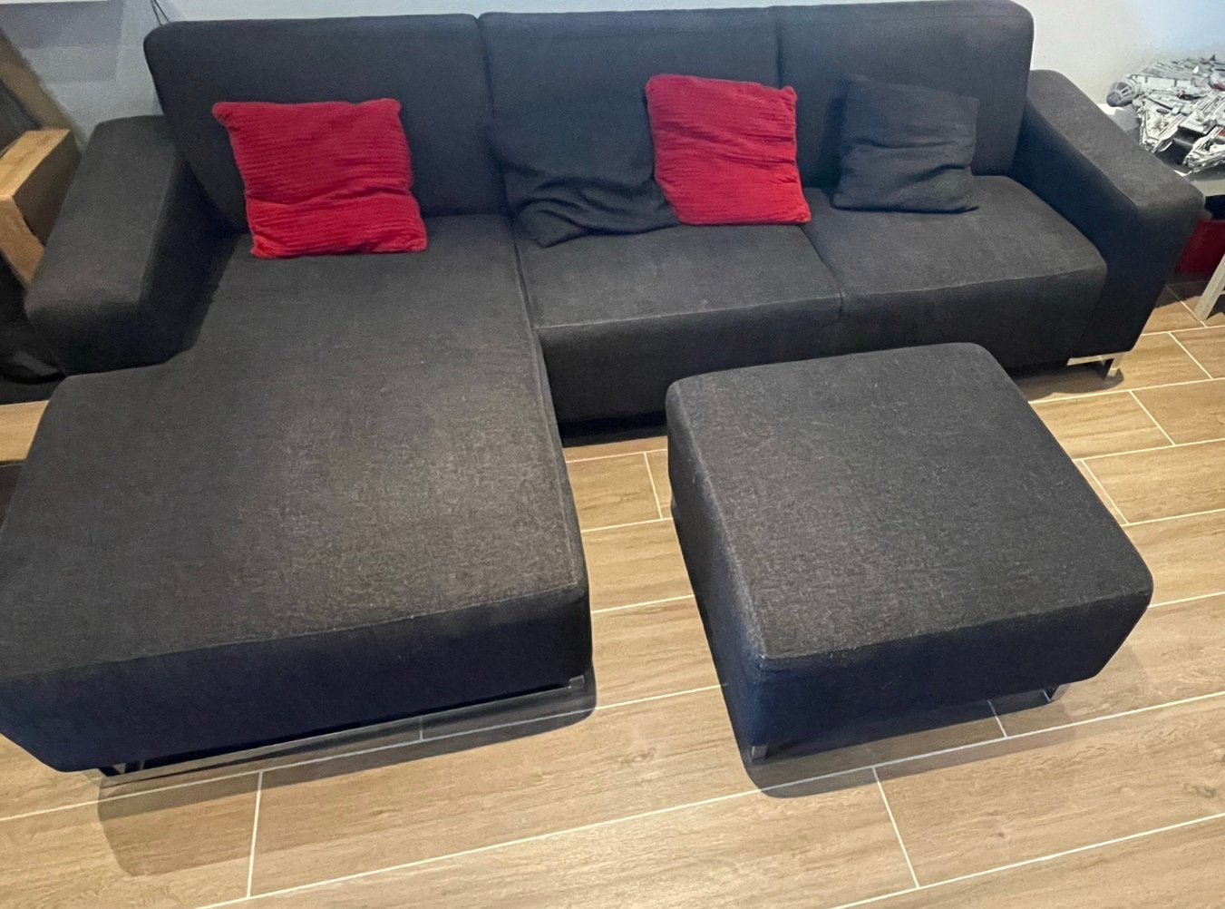 Zetel - zithoek rechts, Huis en Inrichting, Ophalen, Zo goed als nieuw, Stof