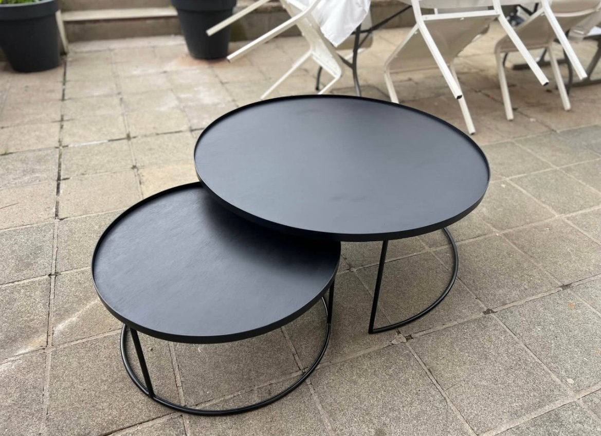 Dubbele houten salontafel van Ethnicraft., Ophalen, Zo goed als nieuw