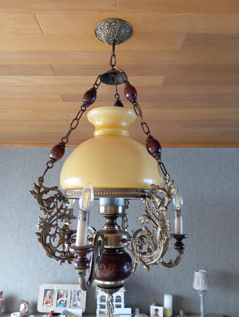 Luster rustiek, Huis en Inrichting, Lampen | Kroonluchters, Ophalen, Gebruikt, Glas, Rustiek