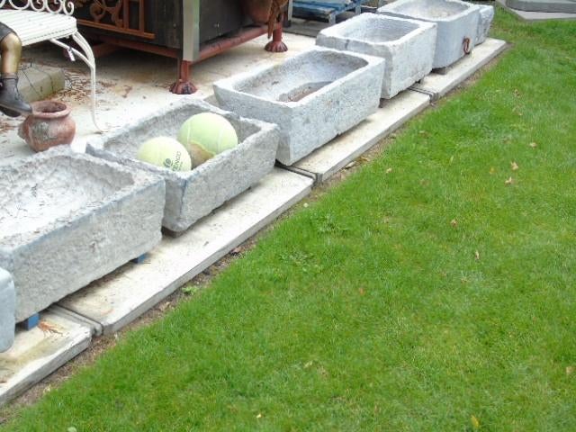 blauwe stenen trog, plantenbak, goede keuze!!, Ophalen, Steen, Gebruikt, Minder dan 30 cm