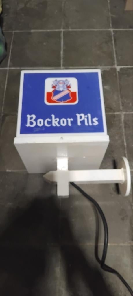 Bockor pils licht reclame, Verzamelen, Biermerken, Ophalen of Verzenden, Gebruikt, Reclamebord, Plaat of Schild