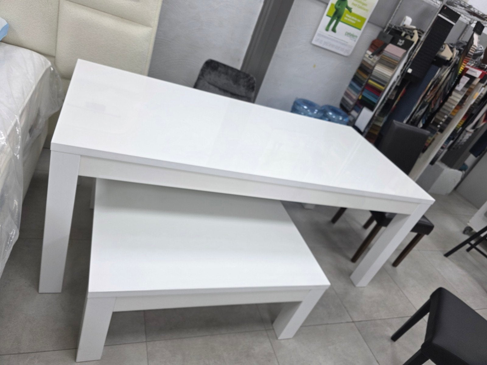 Salontafel en eettafel wit hoogglans, Ophalen