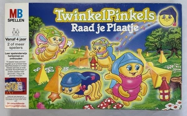 MB Twinkel Pinkels Glo Friends raad je plaatje spel Vintage, Hobby en Vrije tijd, Gezelschapsspellen | Bordspellen, Zo goed als nieuw