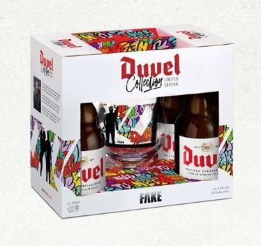Duvel giftbox 'Fake', Verzamelen, Glas en Drinkglazen, Ophalen of Verzenden, Bierglas